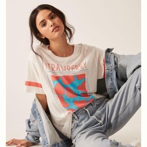 Anthropologie let luv strawberry fields forever tee